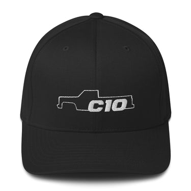 Square Body C10 Truck Flexfit Hat in black